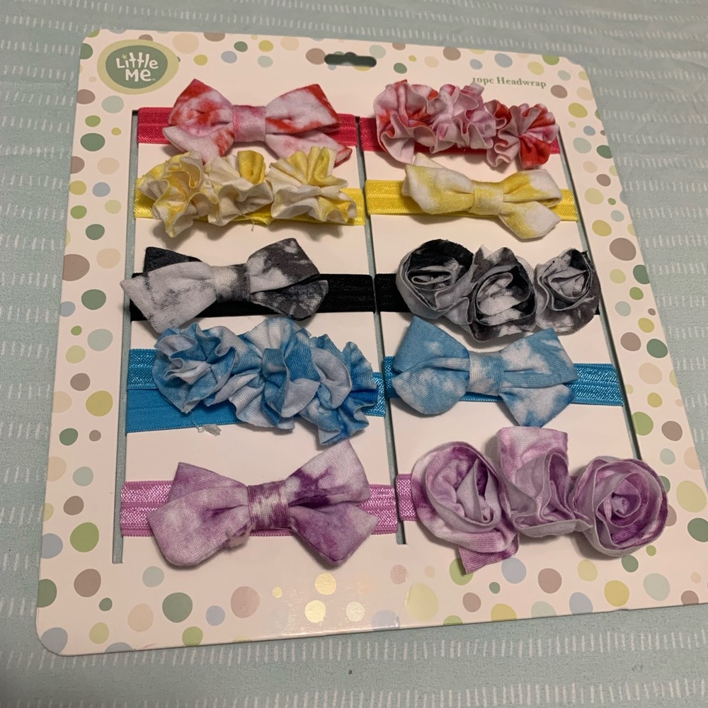 Little me 10 piece Headwrap. Color: Rainbow Multi